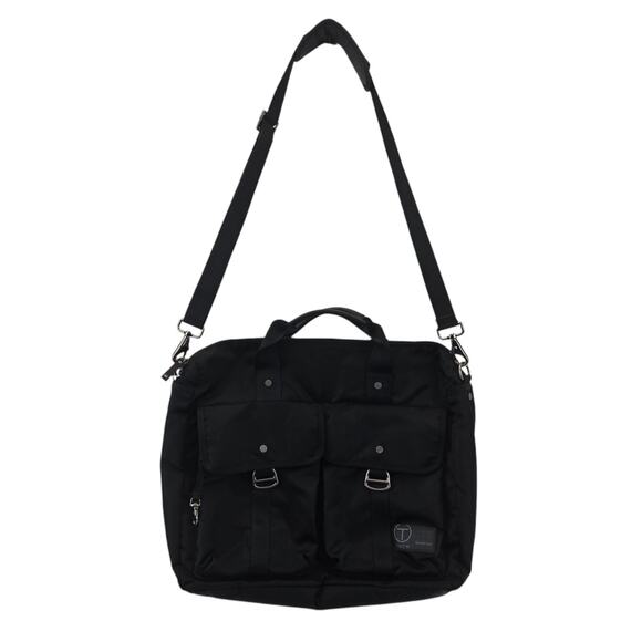Tumi Tech Essential Gear Travel Briefcase Bag Black Adjustable Strap Business